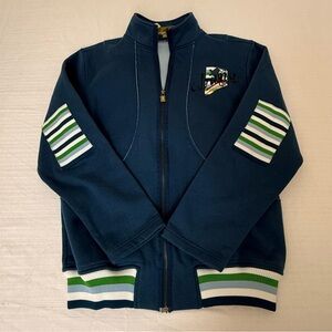 Aaron Chang Navy and Light Blue Jacket